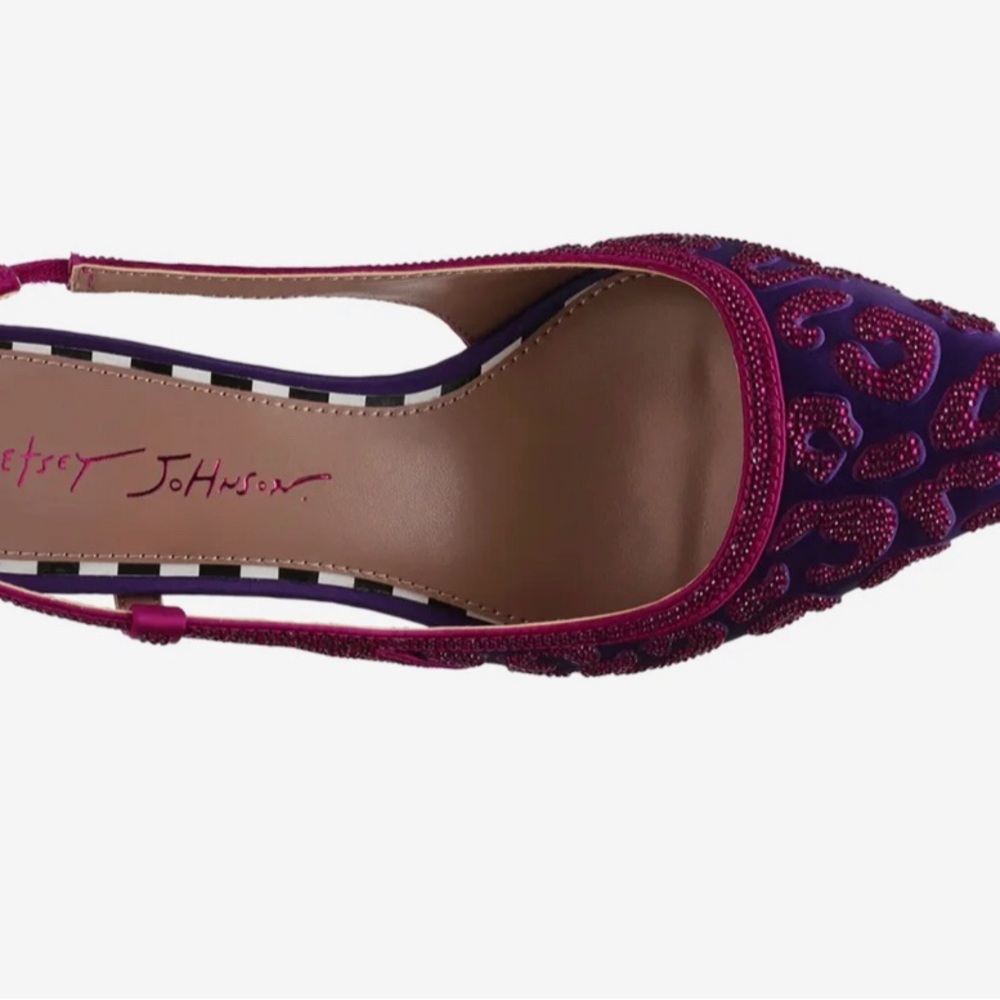 Betsey Johnson Purple & Fuchsia Embellished Slingback Pump Size 9.5M - Picture 6 of 6